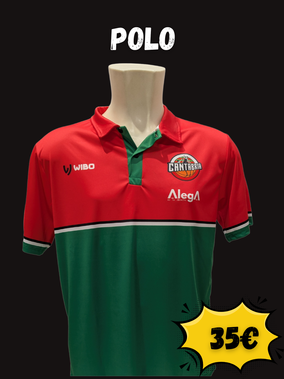 Polo verde y rojo